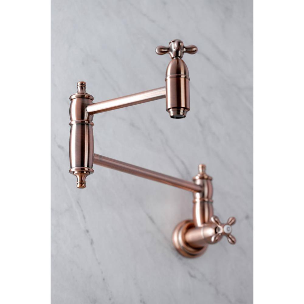 Kingston Brass Restoration Wall Mounted Pot Filler in Antique Copper HKS310AXAC