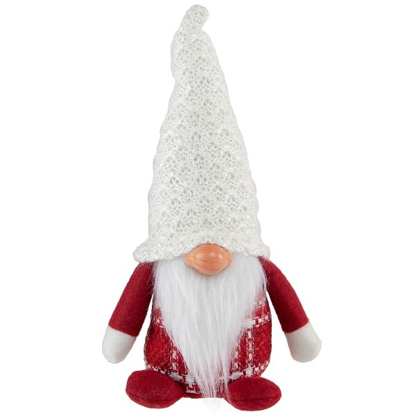 9.5 Red and White Plaid Boy Gnome Christmas Decoration