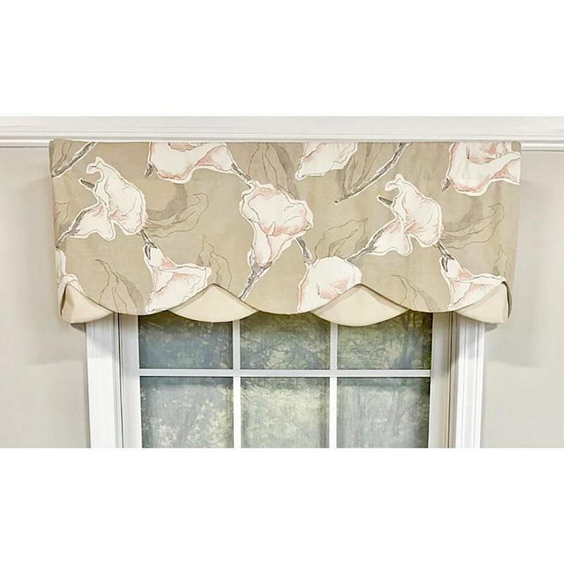 RLF Home Calla Petticoat Valance Rod Pocket， Contrast Bottom fabric