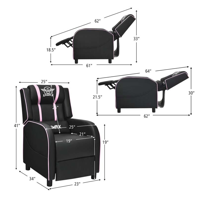 Massage Gaming Recliner Chair with Footrest, Racing Style Gaming Sofa, Lounge Sofa, PU Leather Single Sofa, Home Theater Seat