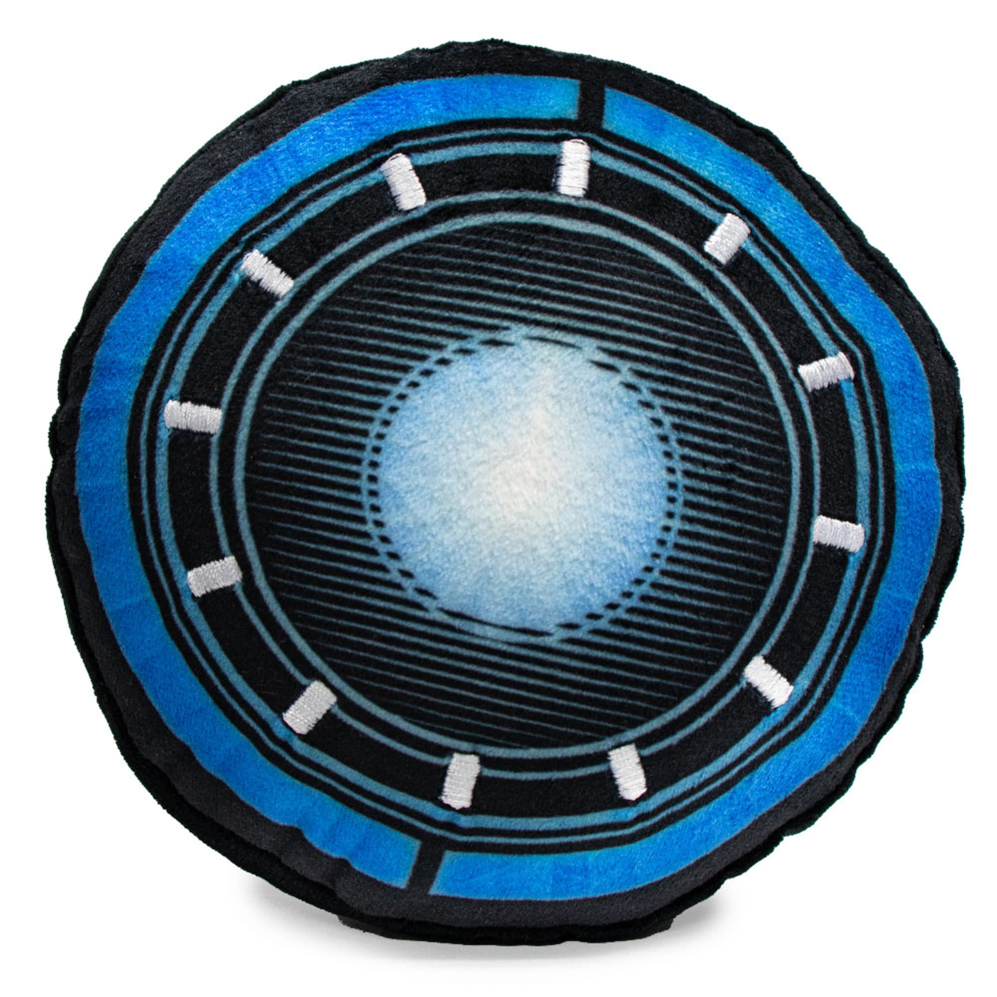 Buckle-Down Black/Blue Marvel Iron Man Arc Reactor Plush Squeaker Dog Toy， Small