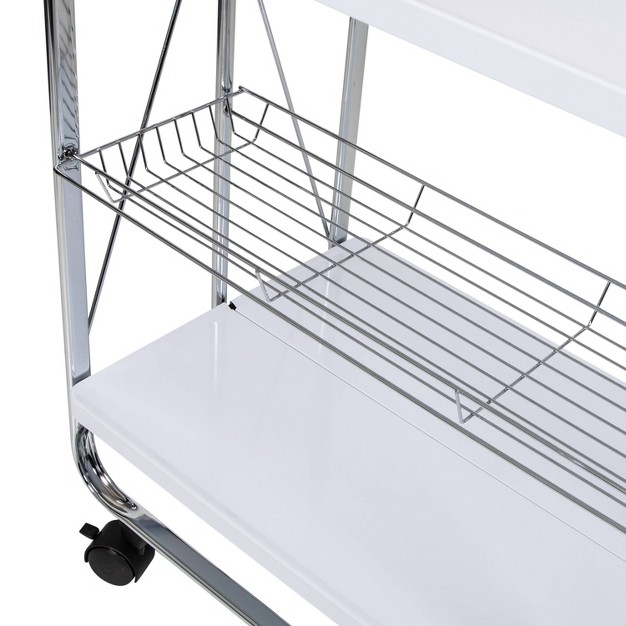 Honey can do Foldable Cart White chrome