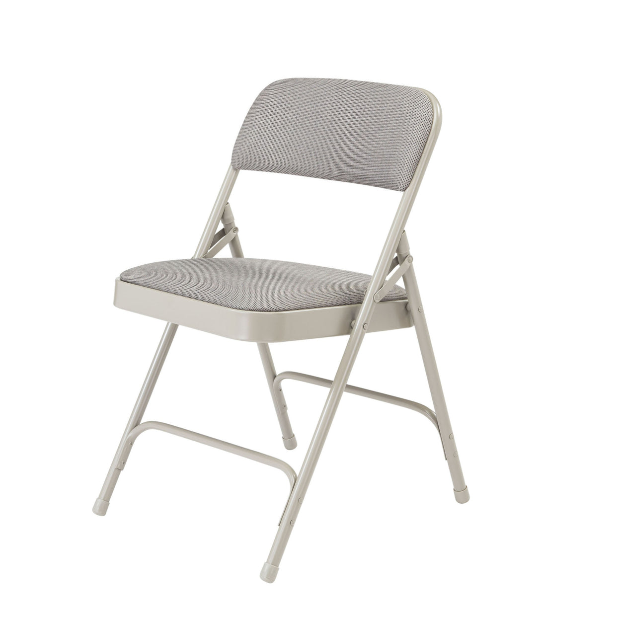 (Pack of 4) NPS 2200 Series Fabric Upholstered Double Hinge Premium Folding Chair, Greystone