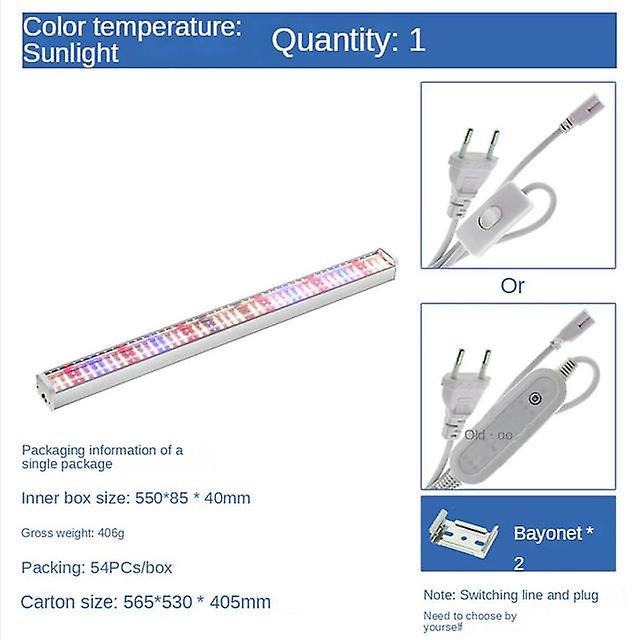 Eu Plug T20 Led Daylight Tube Plant Growth Lamp Full-spectrum Hydroponic Soilless Cultivation Plant Fill Light