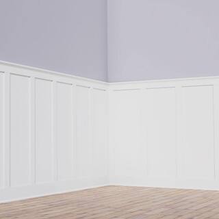 Ekena Millwork 56 in. X 58 in. X 96 in. Expanded Cellular PVC Deluxe Shaker Wainscoting Moulding Kit (for heights up to 56H) WPKP56X04DS