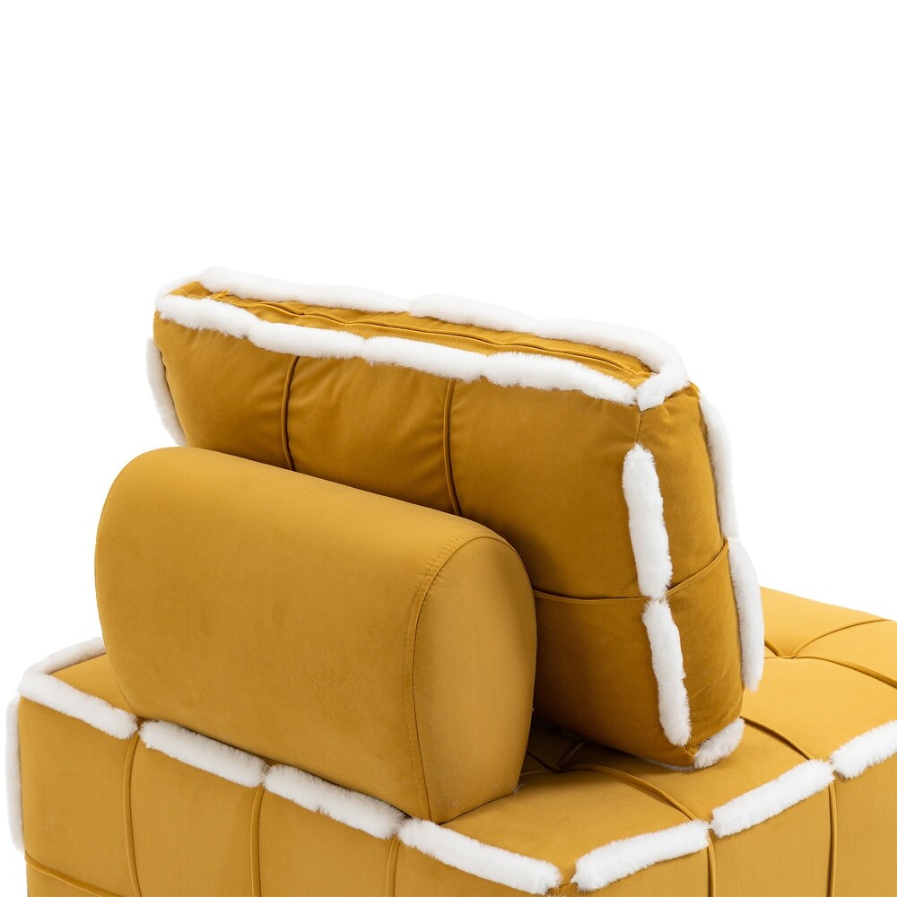 Musterd Yellow Velvet Accent Chair Lounge Barrel Chair Club Chairs