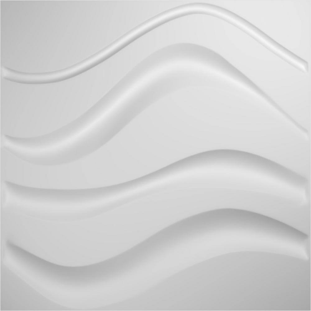 Ekena Millwork 19 58W x 19 58H Wave EnduraWall Decorative 3D Wall Panel Covers 53.49 Sq. Ft. (20-Pack for 53.49 Sq. Ft.) WP20X20WVWH-CASE-20