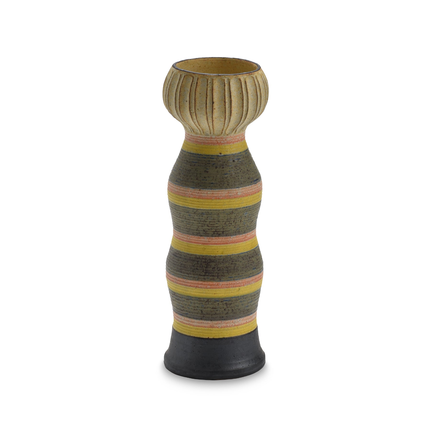 #53 Large Kokeshi Vessel with Horizontal Stripes