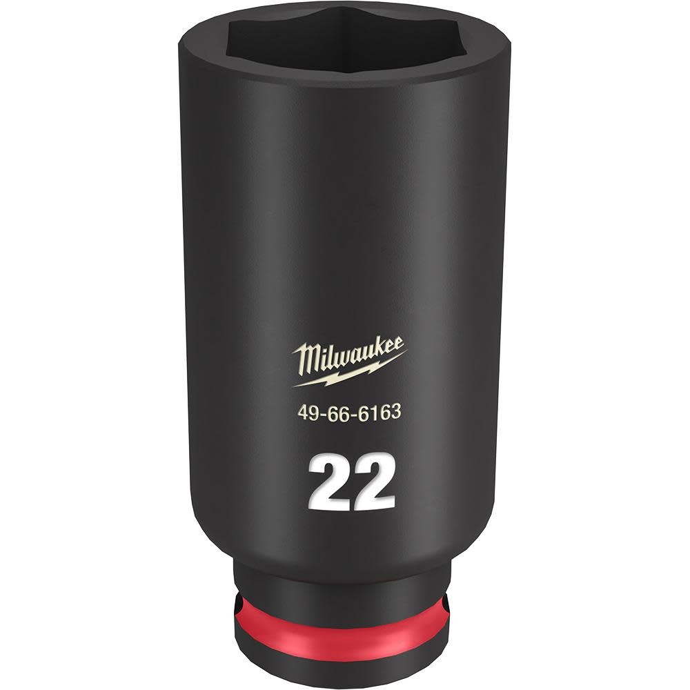 Milwaukee SHOCKWAVE Impact Duty Socket 3/8 Drive 22MM Deep 6 Point 49-66-6163 from Milwaukee