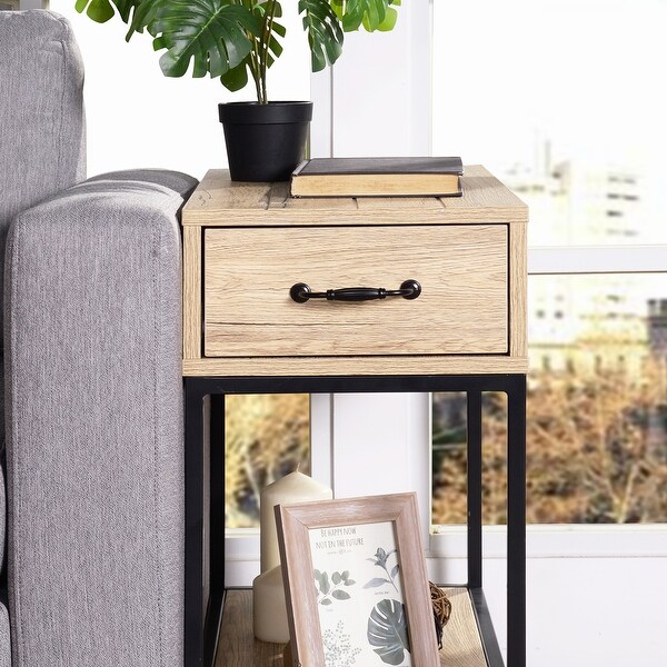 Homylin 24.2'' Tall End Table with Storage