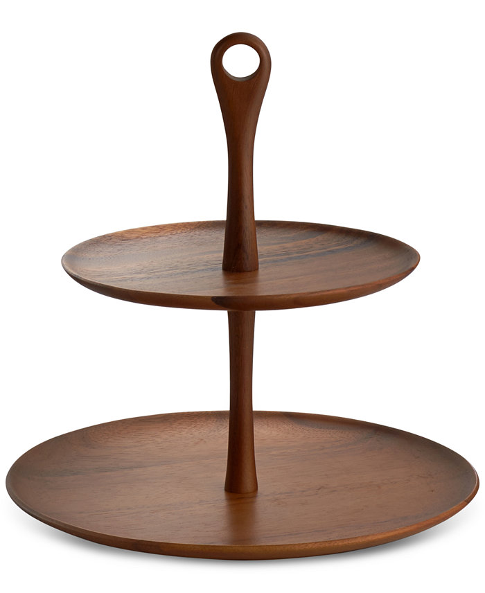 Nambandeacute; Skye Dinnerware Collection by Robin Levien Wood Tiered Dessert Stand