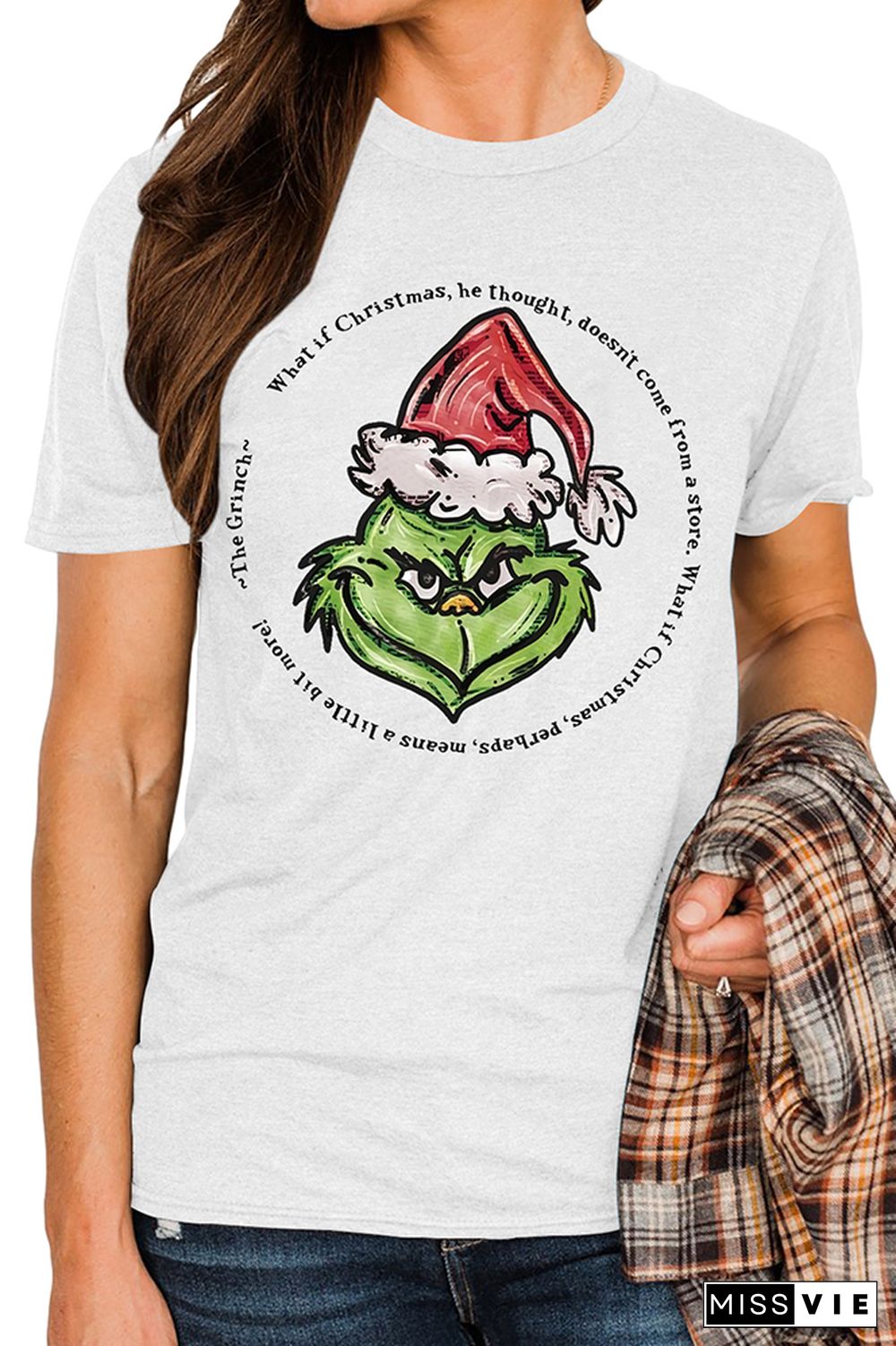 Grinch Christmas Graphic Tee Short Sleeves Wholesale