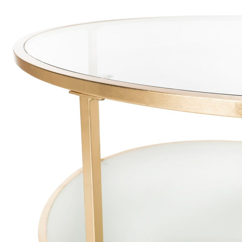 Ginger 2 Tier Round Coffee Table Gold   Modern   Coffee Tables   by Virgil Stanis Design  Houzz