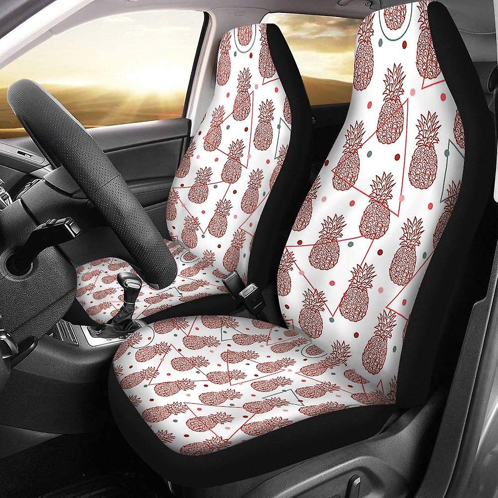 Set Of 2 Car Seat Covers Pineapple 3d Universal Auto Front Seats Protector Fits For Car，suv Sedan，truck D---39009