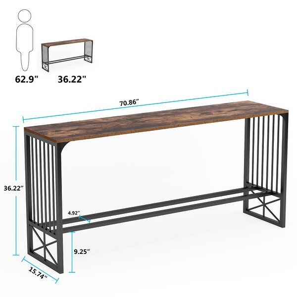 70.9'' Extra Long Sofa Console Table， Narrow Console Table Behind Couch，Hallway Entryway Table