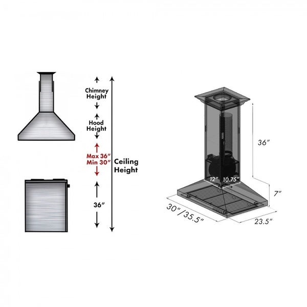 ZLINE Designer Series Island Mount Range Hood (8GL2)