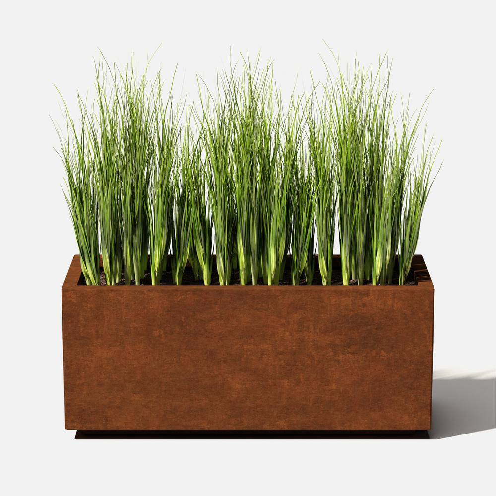 Veradek Long Box Large Rust Corten Steel Metal Rectangular Planter LBXVLGCS