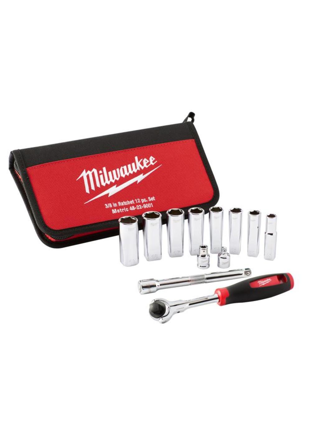 Milwaukee 12-Piece 3/8 in. Drive Metric Socket Set 48-22-9001 from Milwaukee