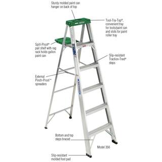 Werner 4 ft. Aluminum Step Ladder 225 lb. Load Capacity Type II Duty 354