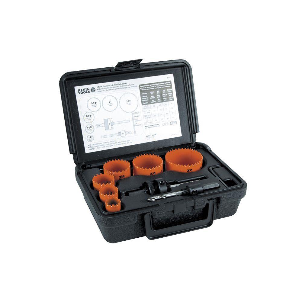 8 Piece Bi-Metal Hole Saw Kit ;