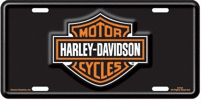 Harley-Davidson Bar and Shield Black License Plate