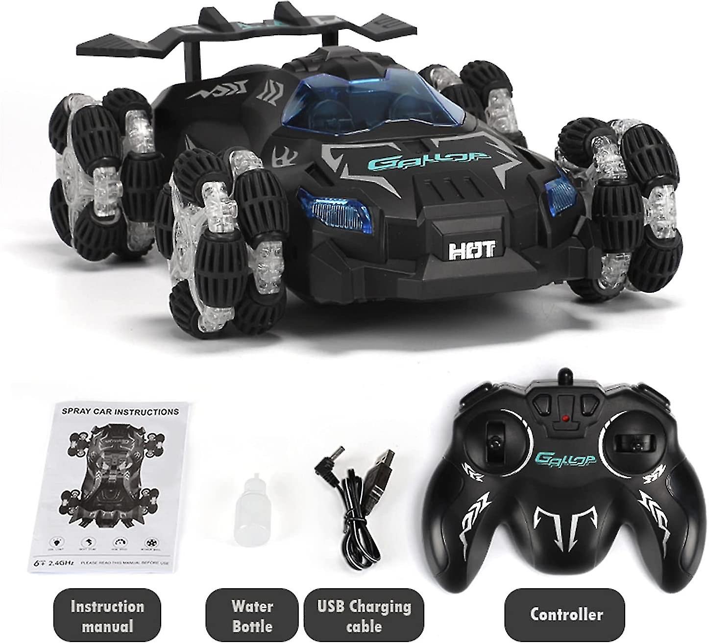 Remote Control Car For Kids，2.4ghz With Led Light，360 With Rechargeable Battery，4wd High Speed 20km/h