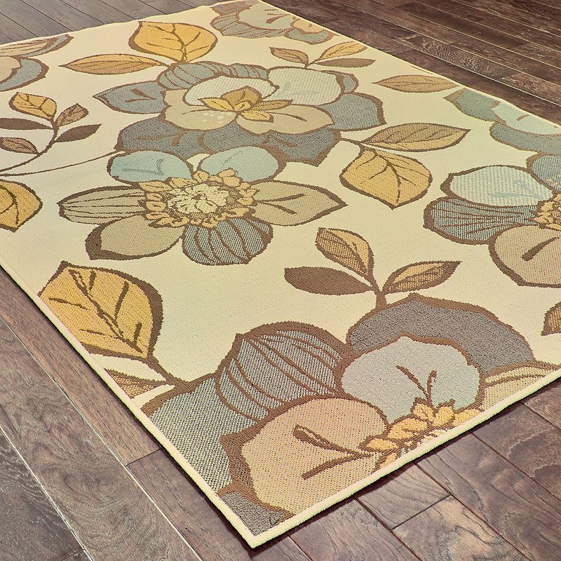 StyleHaven Bayside Floral Ivory Indoor Outdoor Rug