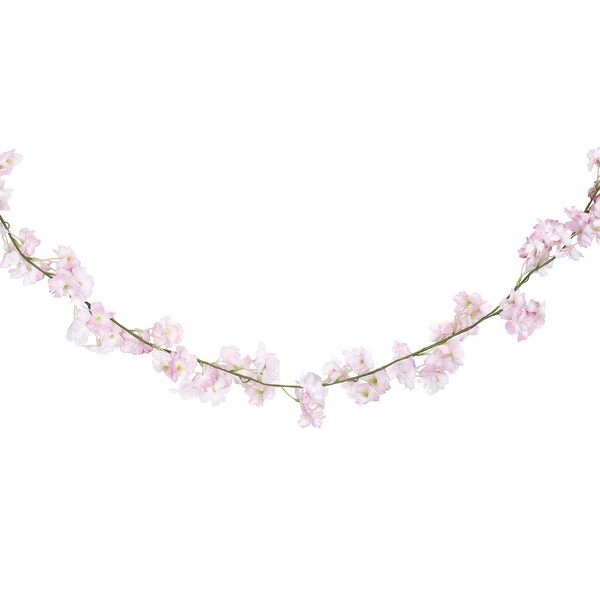 Set of 2 Light Pink Artificial Cherry Blossom Flower Garland Hanging Vine 5.75ft