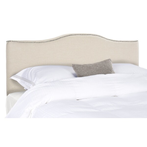 SAFAVIEH Jeneva King-size Off-white Linen Camelback Headboard - - 21131075