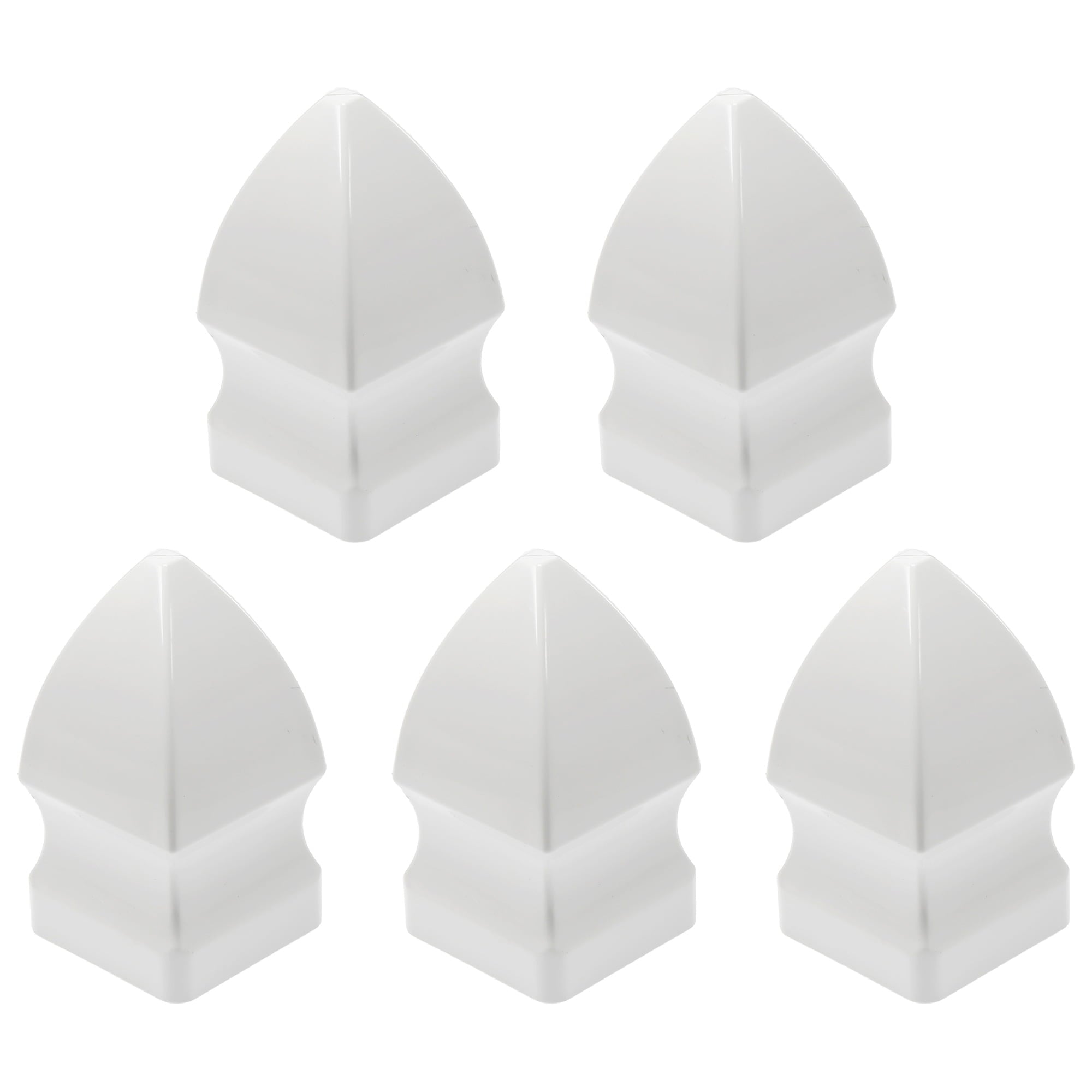 Plum Fittings 1 1/2" x 1 1/2" Gothic Vinyl Picket Fence Caps | Pack of 5 | White