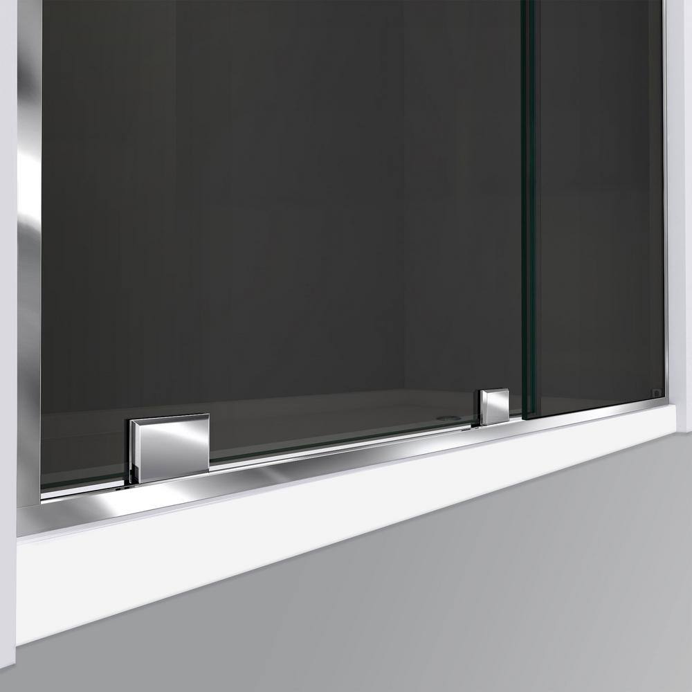 DreamLine Mirage-Z 60 in. W x 58 in. H Sliding Frameless Tub Door in Brushed Nickel with Smoke Gray Glass SHDR1960584G04