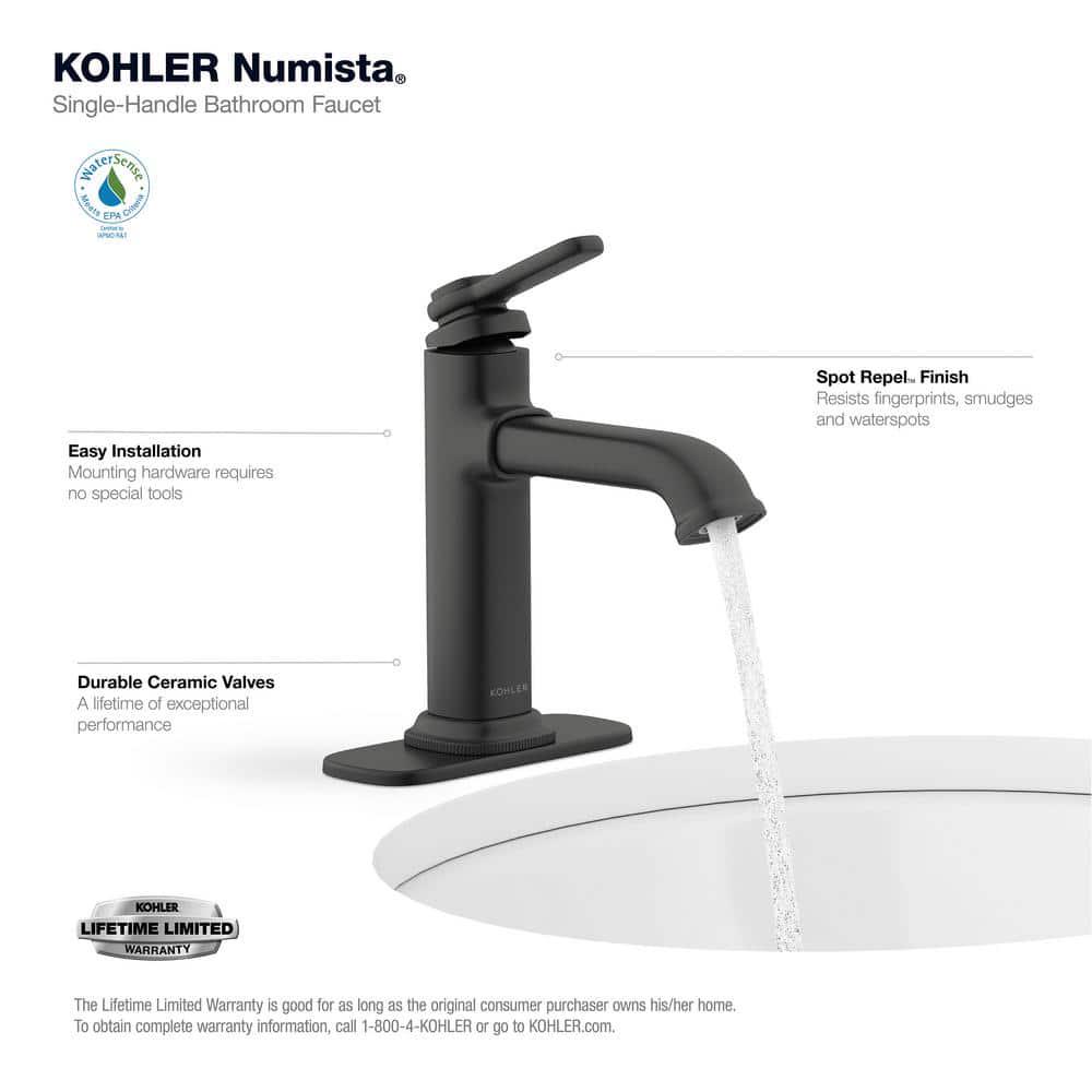 KOHLER Numista Single Hole SingleHandle Bathroom Faucet in Matte Black