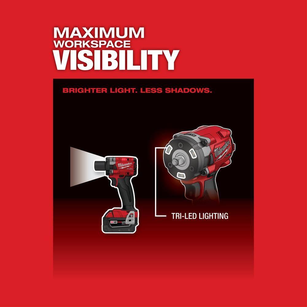 MW M18 FUEL GEN-3 18V Lithium-Ion Brushless Cordless 38 in. Compact Impact Wrench with Friction Ring (Tool-Only) 2854-20