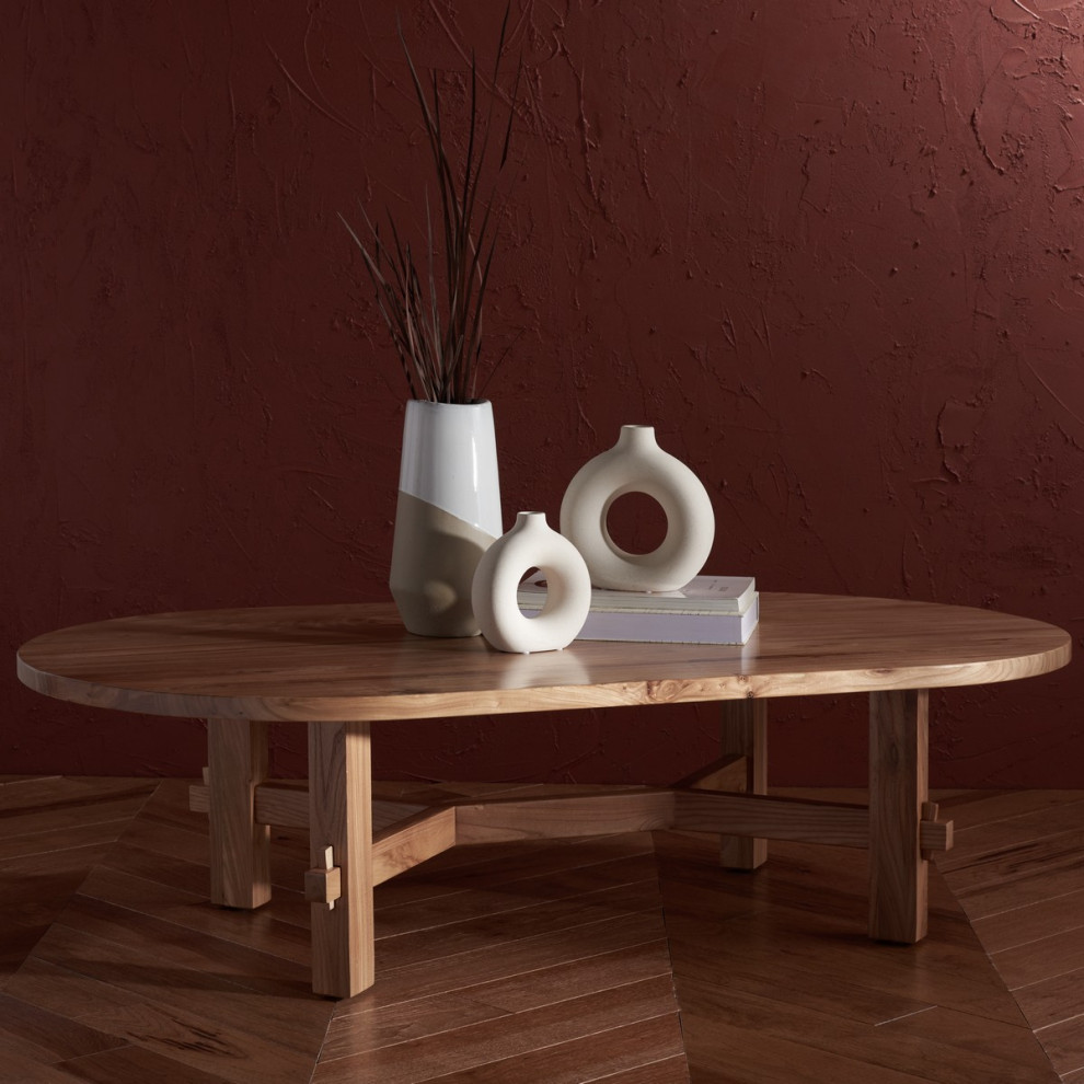 Safavieh Couture Tabytha Elm Wood Coffee Table Natural   Transitional   Coffee Tables   by Safavieh  Houzz