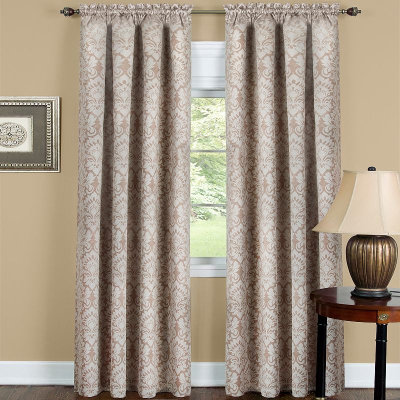 Sutton Blackout 1-Panel Damask Window Curtain