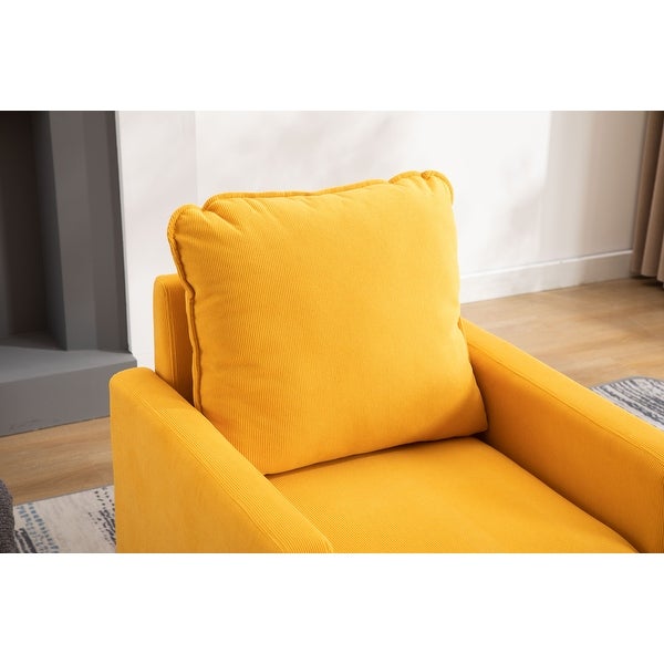 Swivel Round Accent Chair Lounge Sofa for Livingroom， Musterd yellow