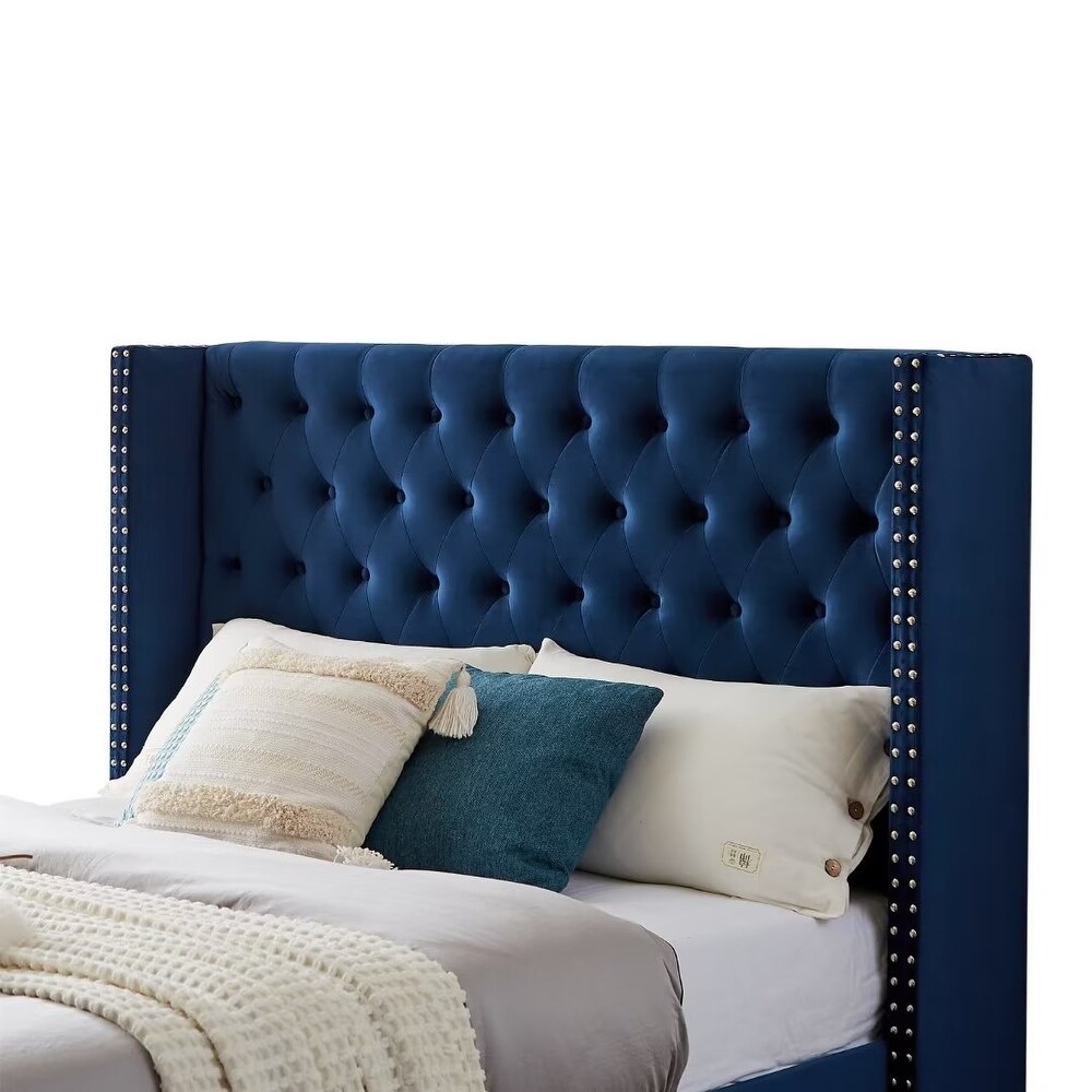 Upholstered Platform Bed Bedroom Set with nightstand