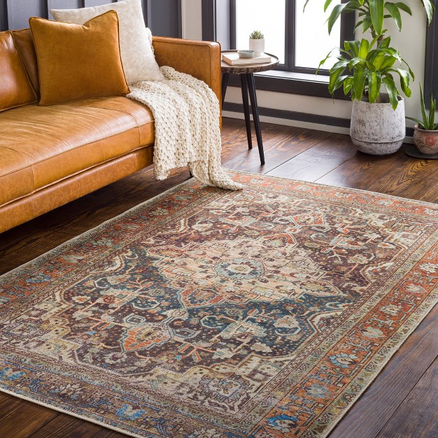 Amelie Traditional Machine Washable Rug Brown Artistic Weavers