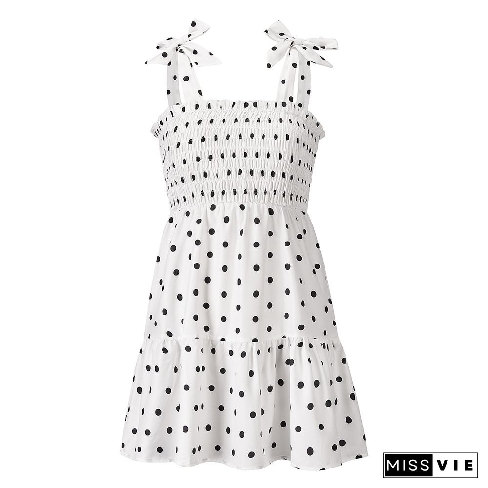 Elegant Strapless Sexy Dot Sling Dress Women Summer Dresses New Slim Folds Temperament Ruffle Collar Chic A-line Mini Dress