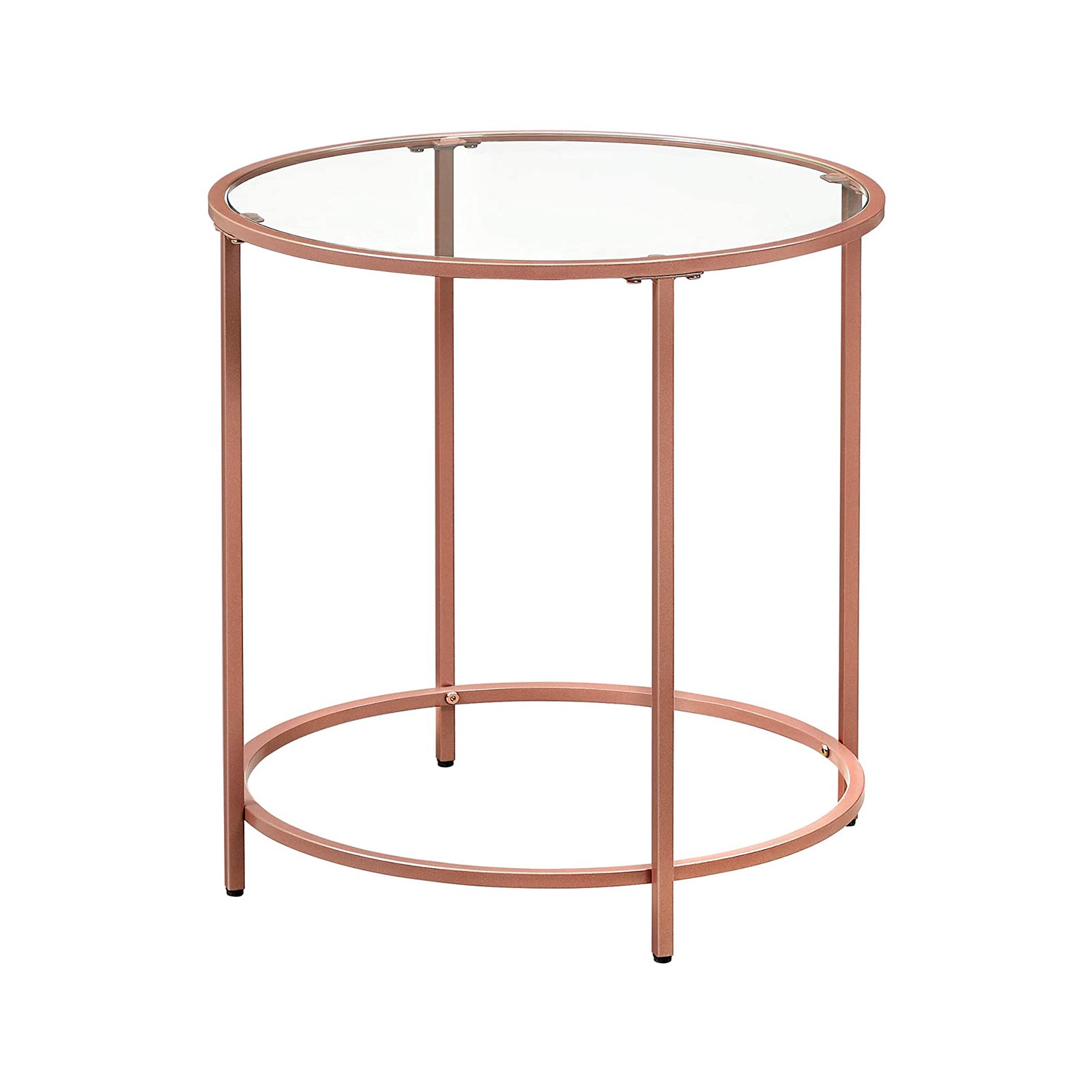 VASAGLE Glass End Table with Metal Frame