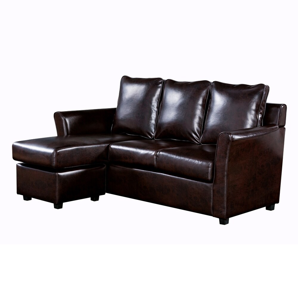 Golt Contemporary Faux Leather Upholstered L Shaped Sectional by Furniture of America