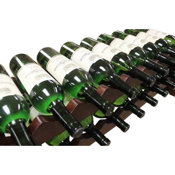 18 Bottle， 2 x 9 Bottle Modular Wine Rack， Stained