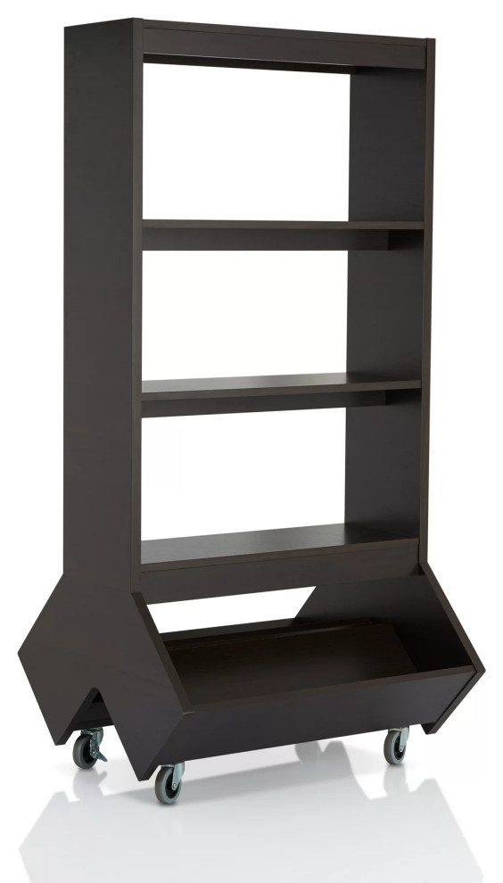 Contemporary Bookshelf  Unique Design With Dual Angled Bottom Shelves  Espresso   Transitional   Bookcases   by Decorn  Houzz