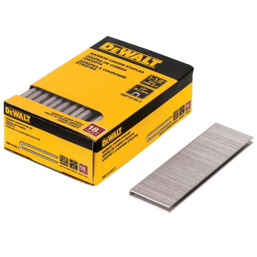 DW 14 in. x 1-12 in. 18-Gauge Glue Collated Crown Staple (2500 Pieces) DNS18150-2