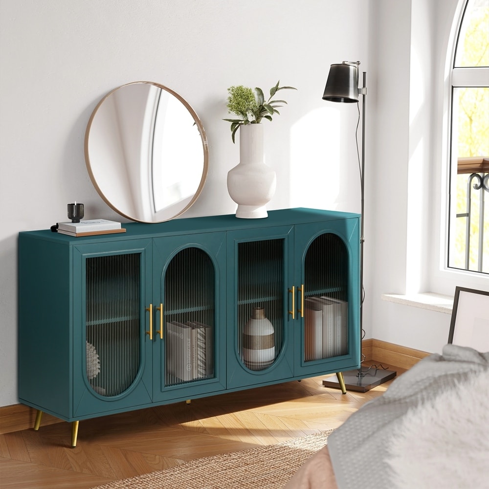 Wood Buffets Storage Cabinet with Adjustable Shelves