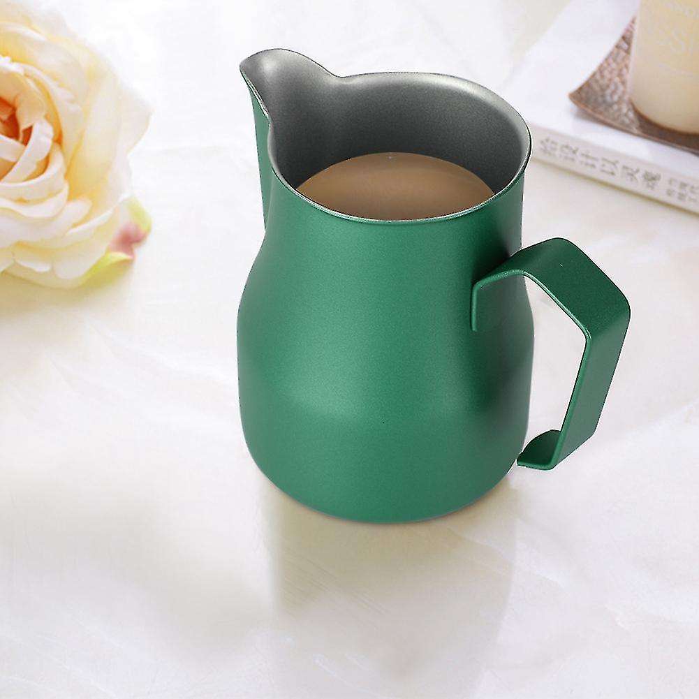 350ml Stainless Steel Milk Frothing Cup Coffee Pitcher Jug Latte Art for Coffee Shop (Green)