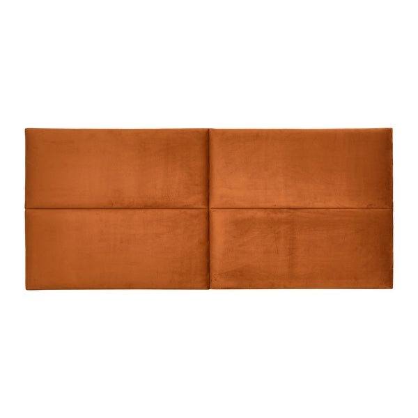 NoSom Sound Reducing Four Panel Queen-Sized Headboard with Upholstered Velvet - - 36911037