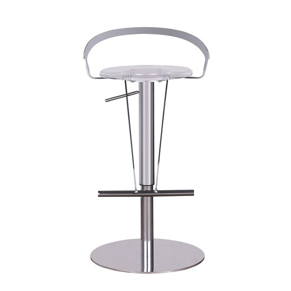 Somette Adjustable Stool with Acrylic Seat and Chrome Finish