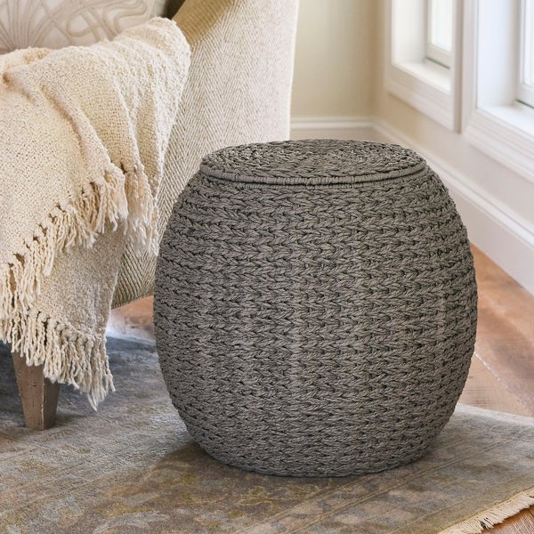 Household Essentials Indoor/Outdoor Barrel Basket Side Table