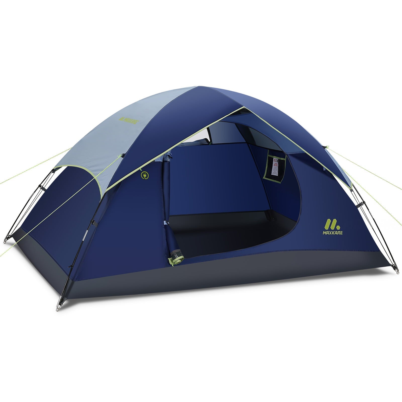 MaxKare 2 Person Camp Tent, Waterproof Easy Set up Dome Tent for Camping, Backpacking & Hiking, Fishing Outdoor - Blue